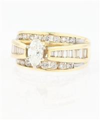 Rosy Blue ZEI 14K Solid Yellow Gold 7.7g Round Diamond Wedding Ring Size-6